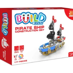 Build & Play Kids Pirate Ship Construction Set Toy