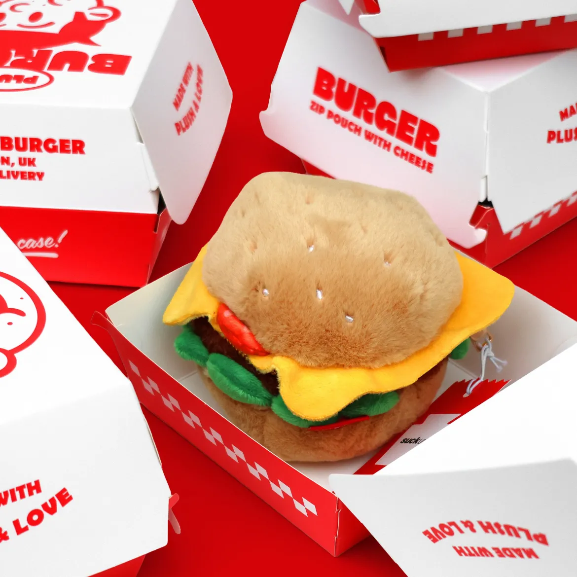 Burger Plush Zip Pouch