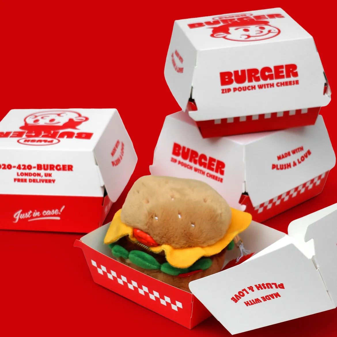 Burger Plush Zip Pouch