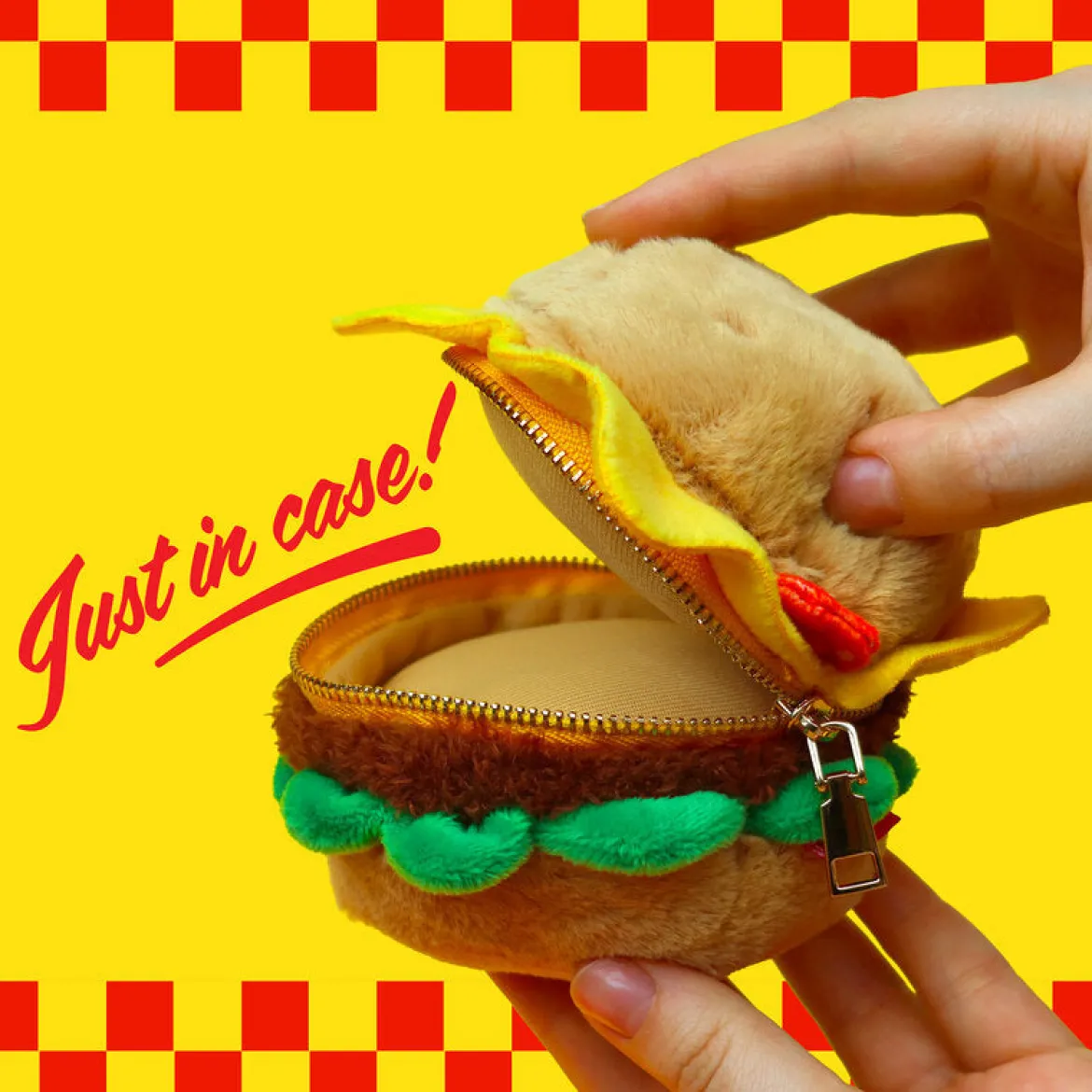 Burger Plush Zip Pouch