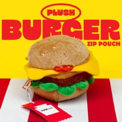 Burger Plush Zip Pouch