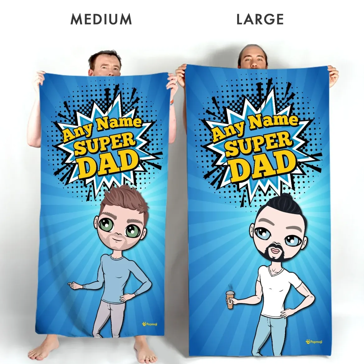 ClaireaBella Mens Personalised Beach Towel - Super Dad