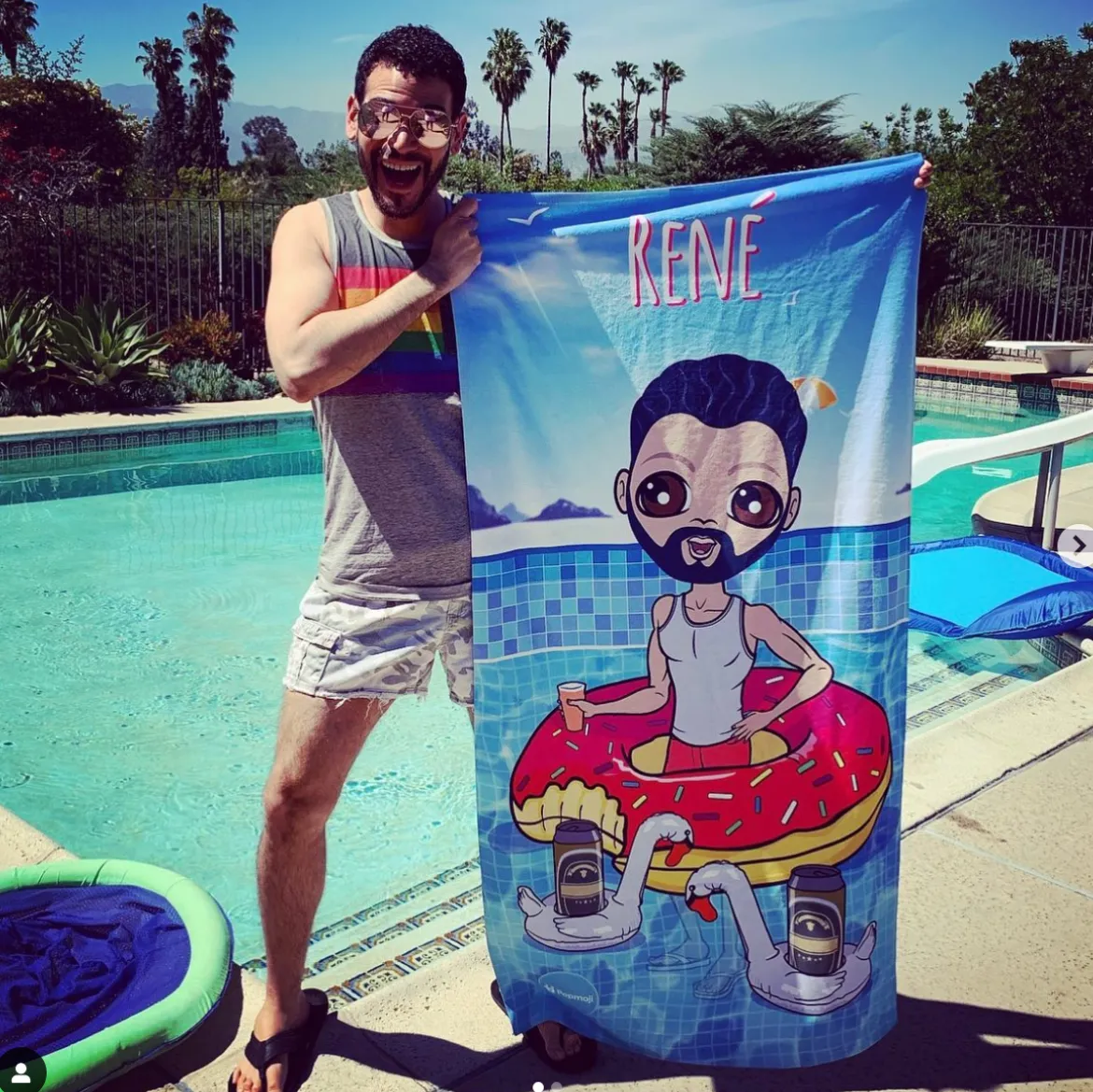 ClaireaBella Mens Personalised Beach Towel - Pool Party
