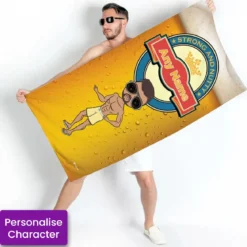 ClaireaBella Mens Personalised Beach Towel - Beer