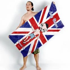 ClaireaBella Mens Personalised Beach Towel - Union Jack