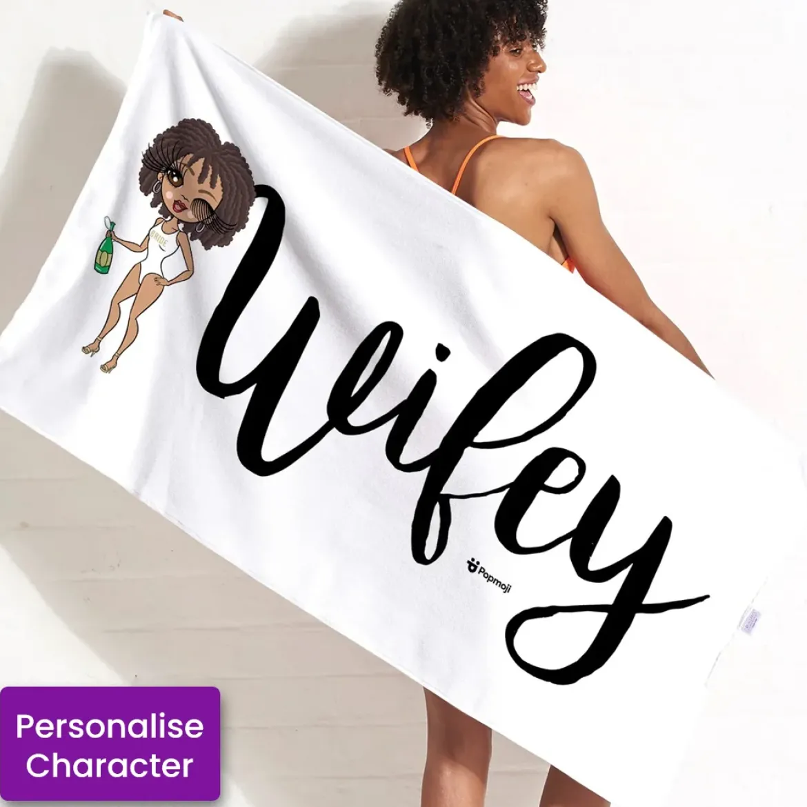 ClaireaBella Womens Personalised Beach Towel - Wifey