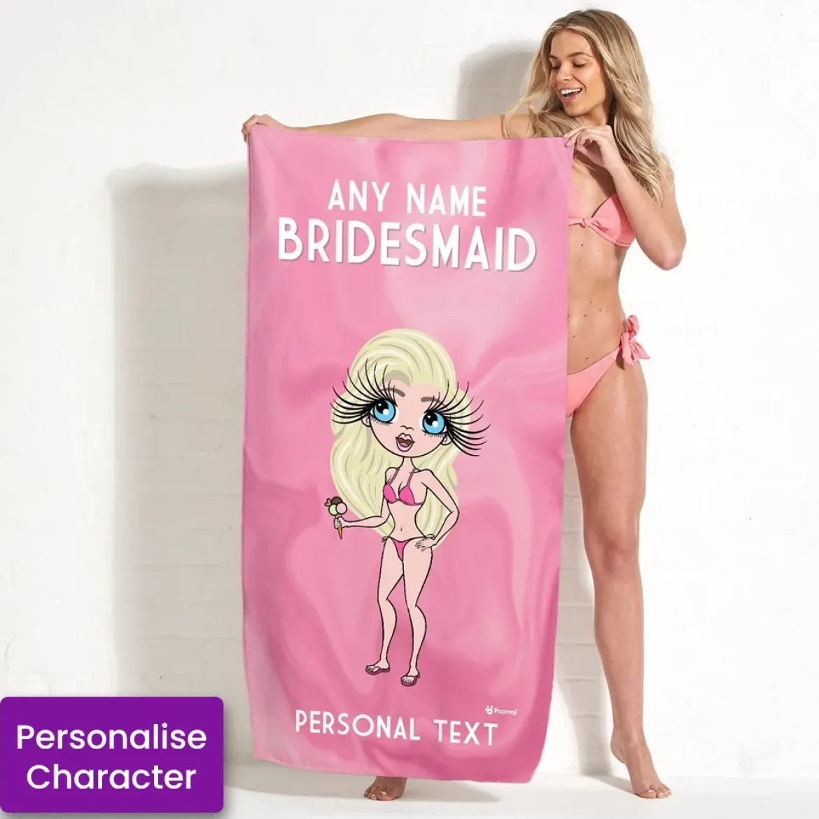 ClaireaBella Womens Personalised Beach Towel - Bridesmaid
