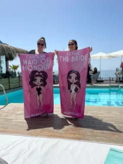 ClaireaBella Womens Personalised Beach Towel - Bridesmaid