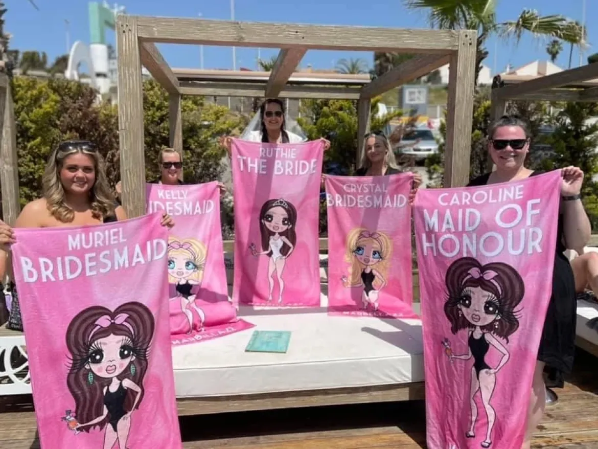 ClaireaBella Womens Personalised Beach Towel - Bride
