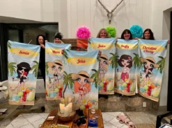 ClaireaBella Womens Personalised Beach Towel - Cocktail Party