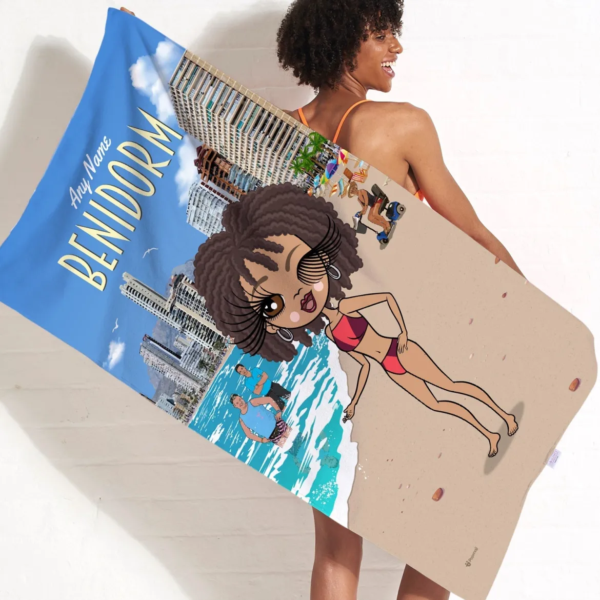 ClaireaBella Womens Personalised Beach Towel - Benidorm