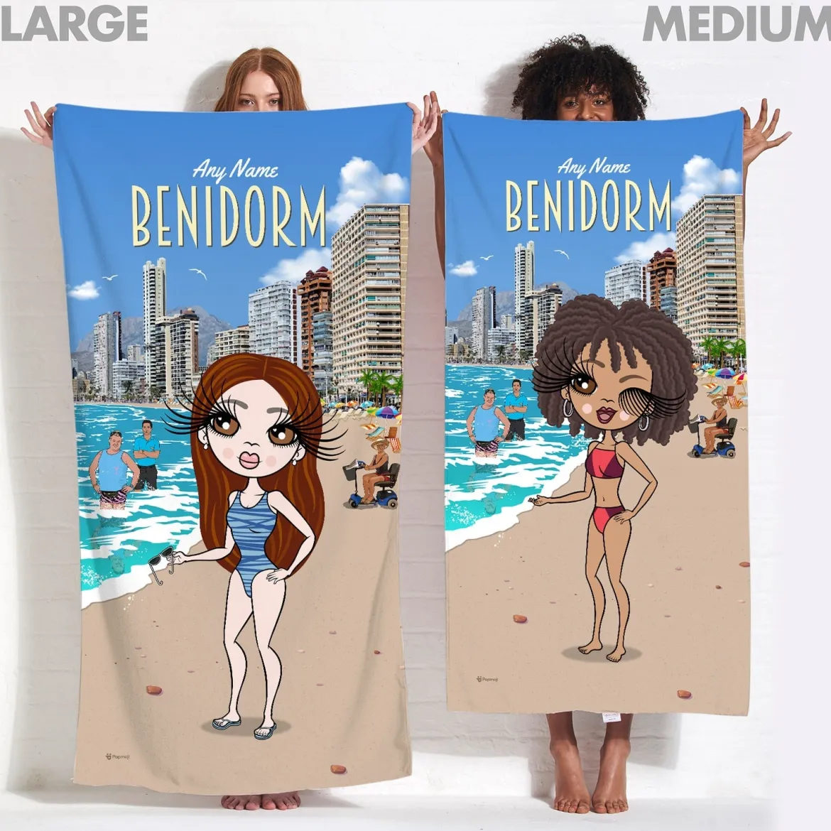 ClaireaBella Womens Personalised Beach Towel - Benidorm