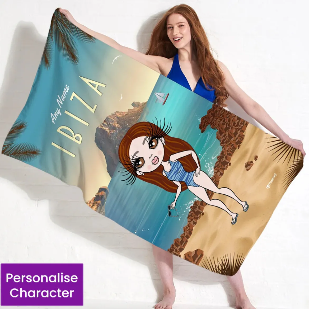 ClaireaBella Womens Personalised Beach Towel - Ibiza