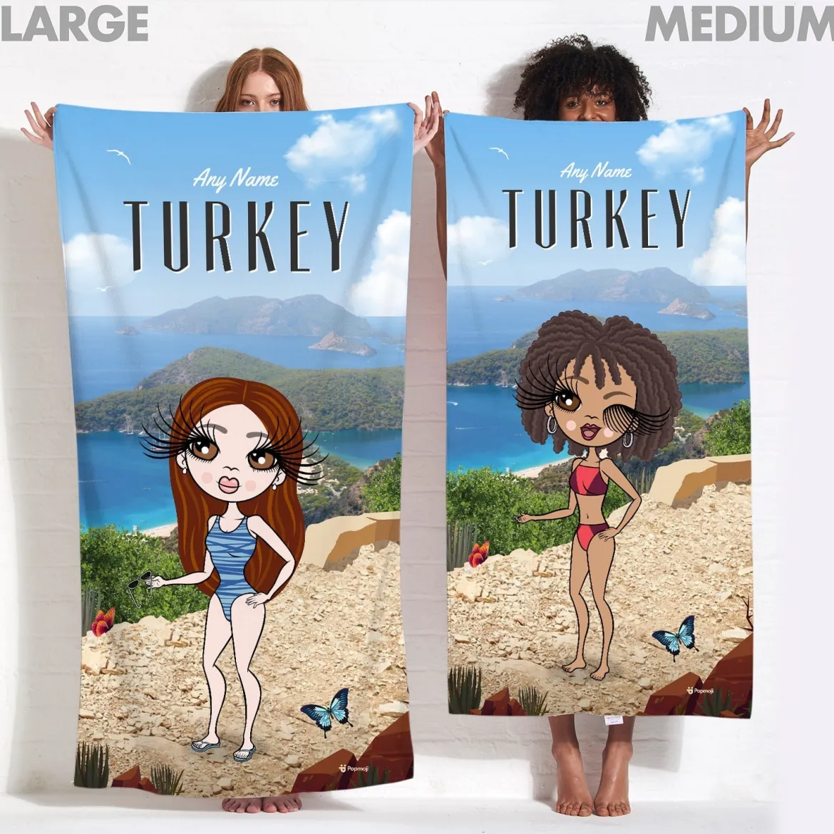 ClaireaBella Womens Personalised Beach Towel - Turkey