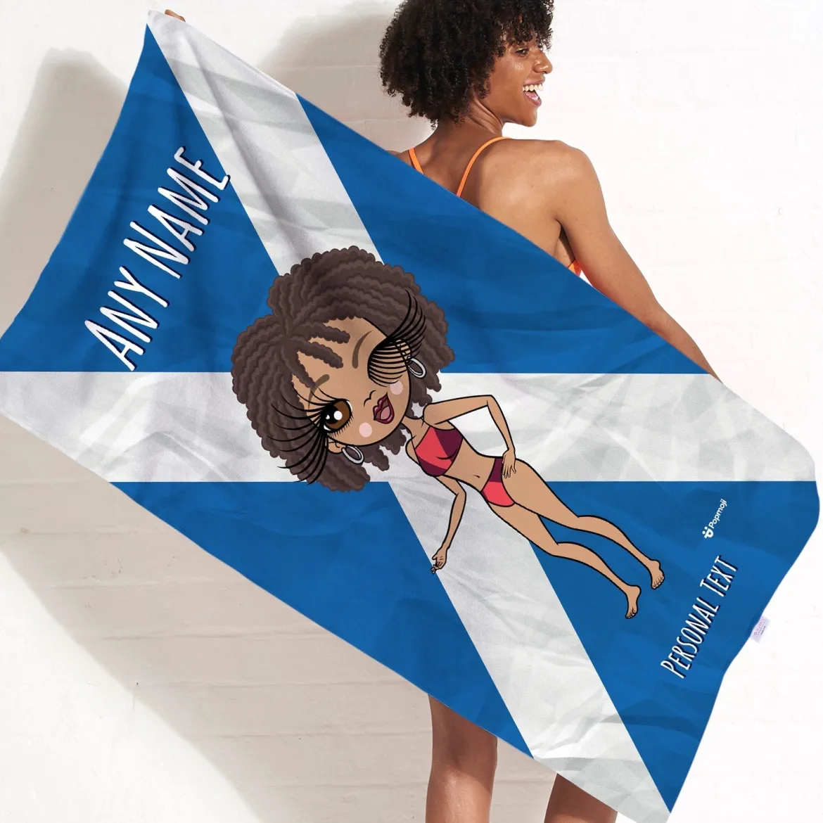 ClaireaBella Womens Personalised Beach Towel - Scottish Flag