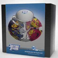 DC Comics Justice League Collectors Plate & Mirror Mug Set