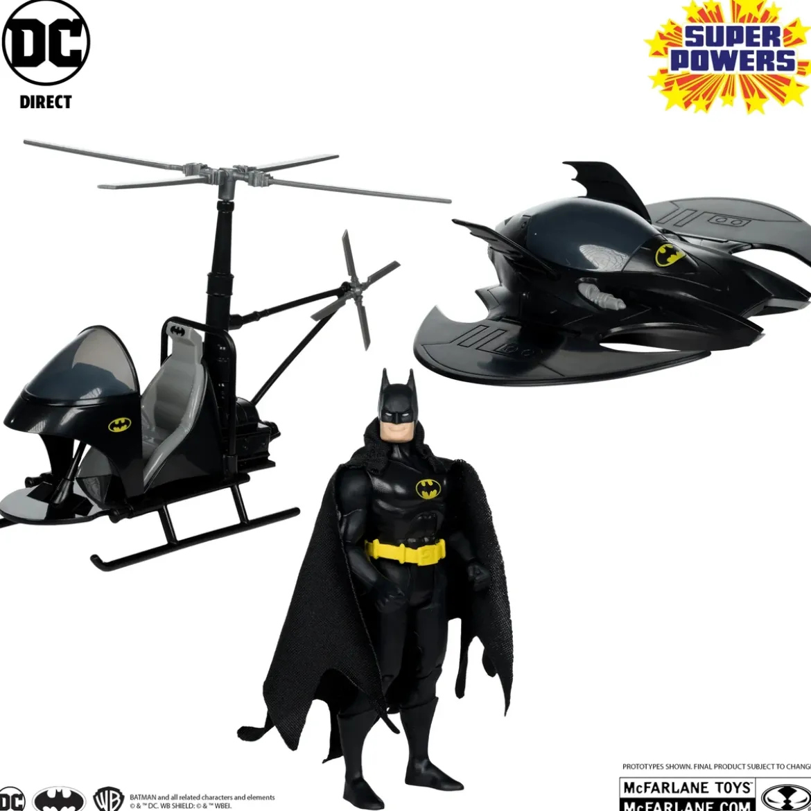 DC Direct Batman (Black Suit) The Whirly Bat The Batwing (Black)(Gold Label)(SDCC) Super Powers Multipack