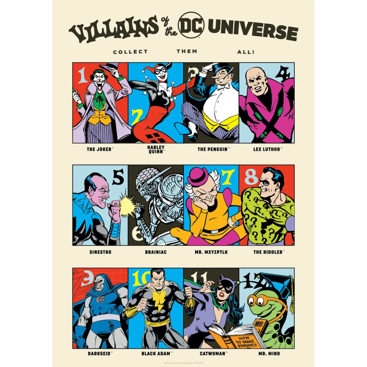 DC 90th Anniversary Villains Art print