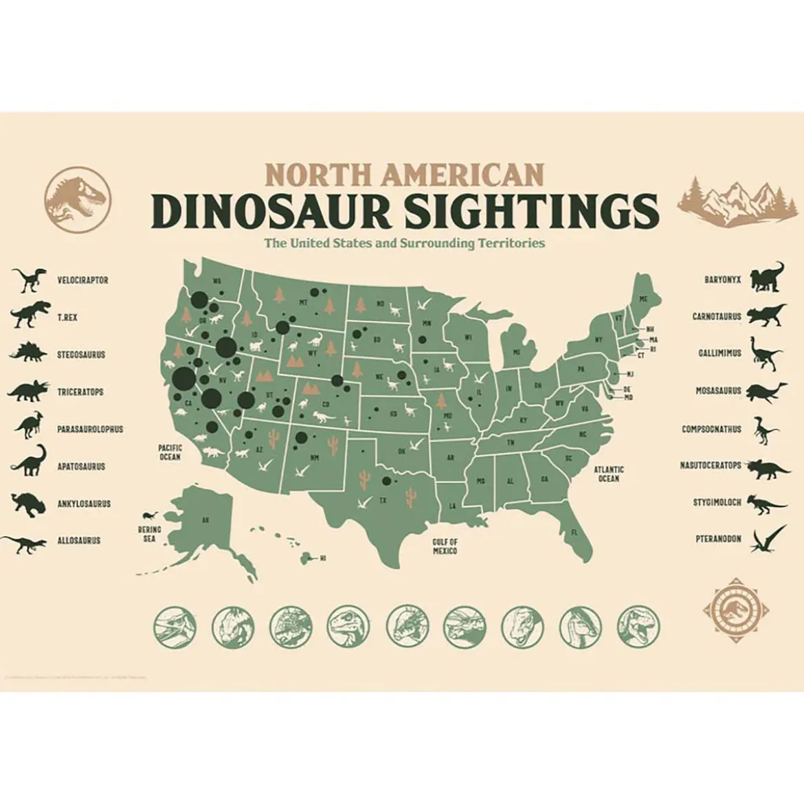 Fanattik Jurassic World - Dinosaur Sightings - Limited Edition Art Print