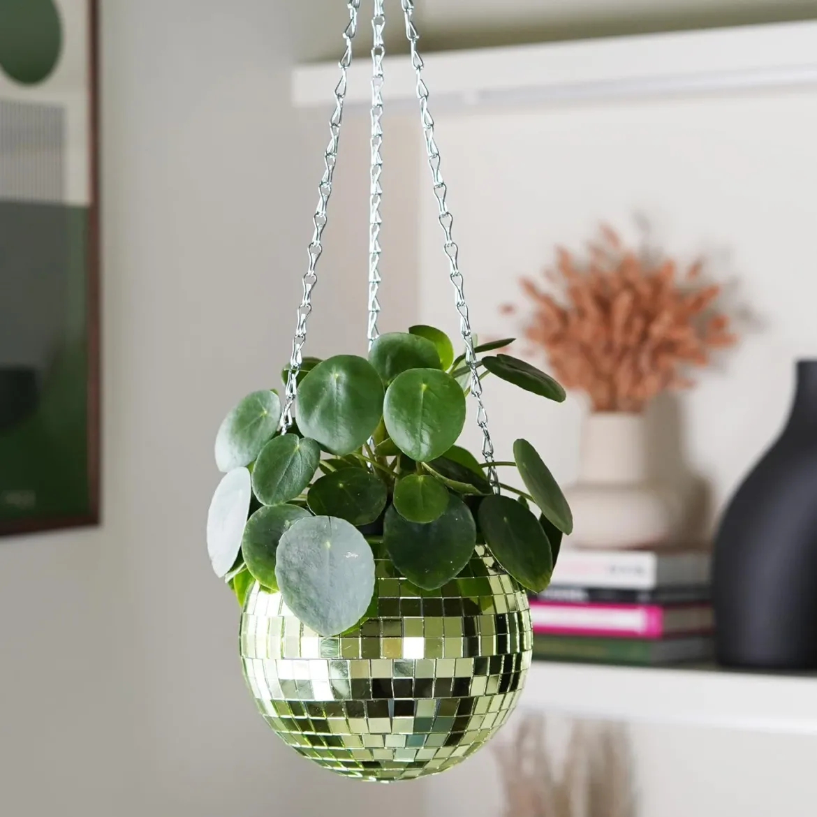 Green Disco Ball Planter