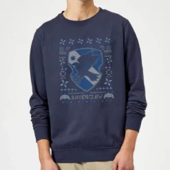 Harry Potter Ravenclaw Crest Christmas Jumper - Navy