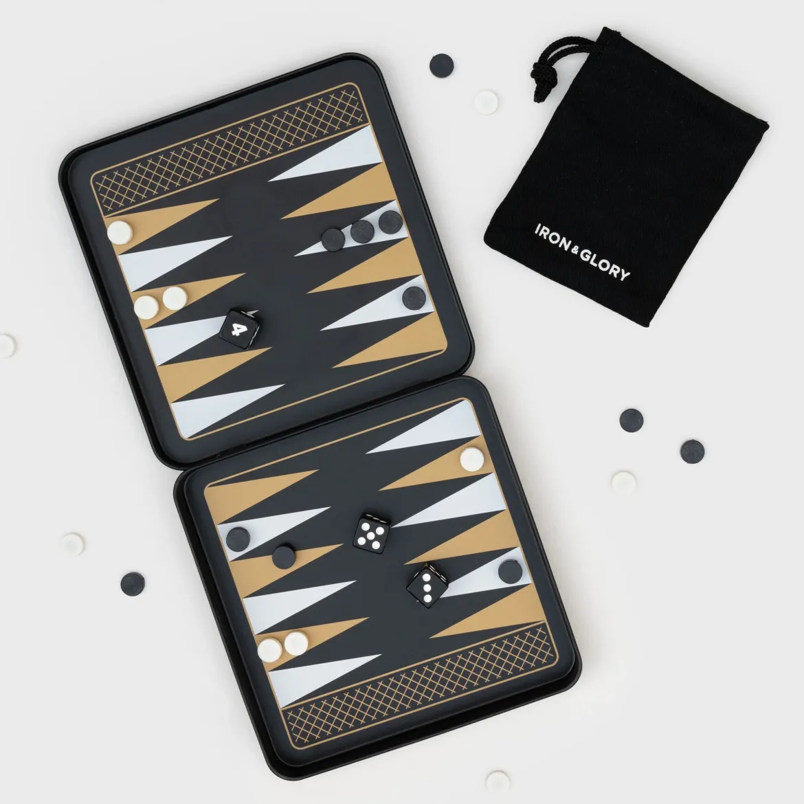 Iron & Glory Game On Travel Backgammon Set Game