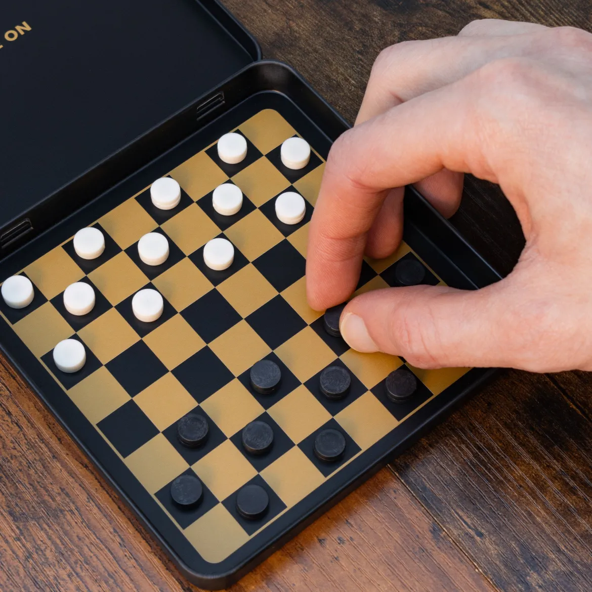 Iron & Glory Game On Travel Checkers Set Game