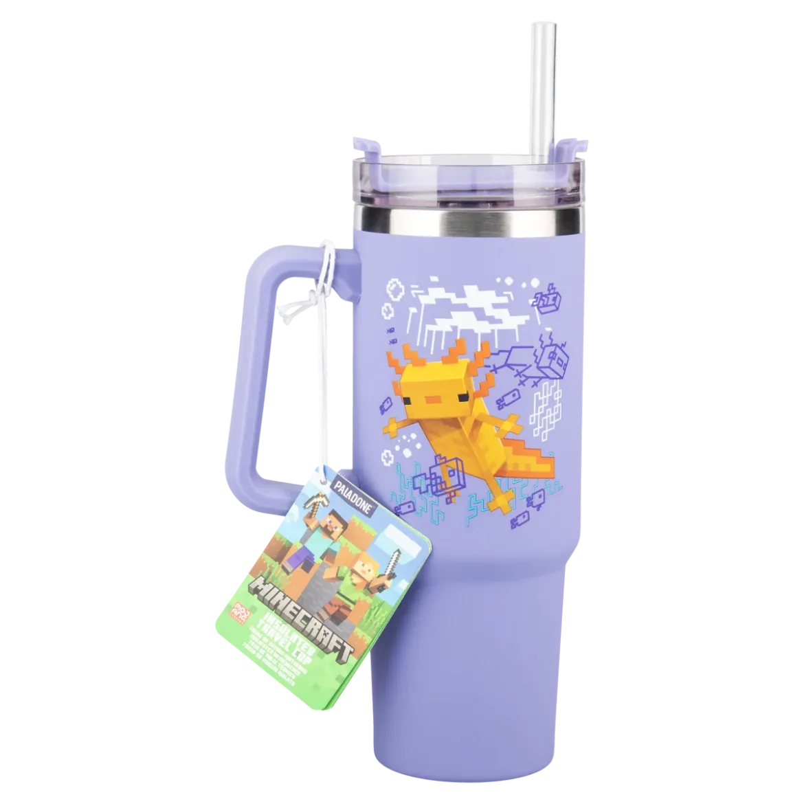 Minecraft Purple 900Ml Insulated Cup And Straw
