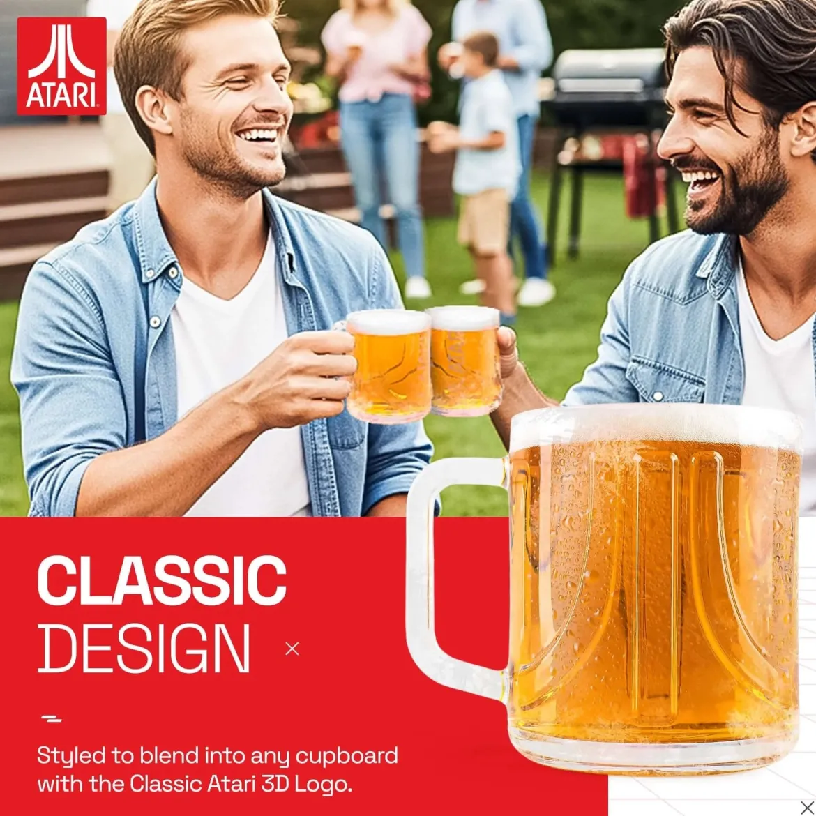 Official Atari 3D Beer Glass 1 Pint 600ml