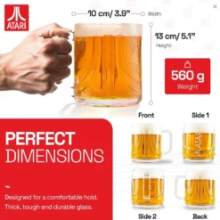 Official Atari 3D Beer Glass 1 Pint 600ml