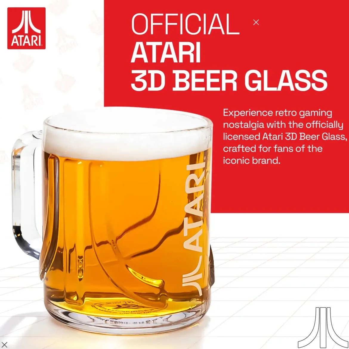 Official Atari 3D Beer Glass 1 Pint 600ml