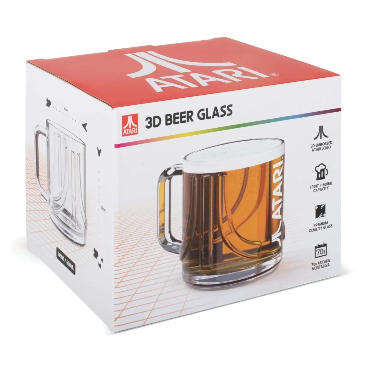 Official Atari 3D Beer Glass 1 Pint 600ml