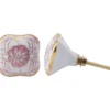 Pink Floral Ceramic Drawer Pull