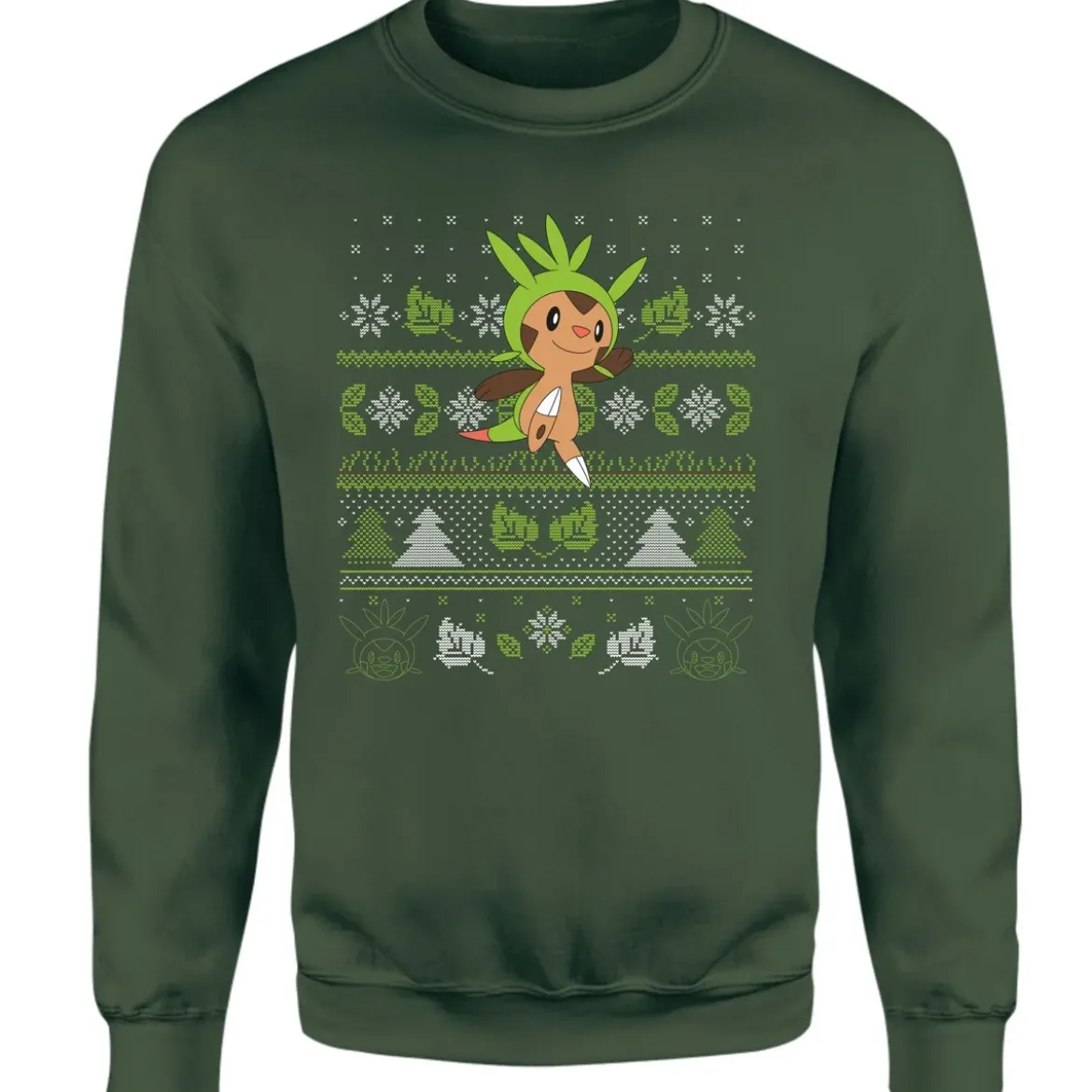 Pokemon Chespin Christmas Christmas Jumper - Green