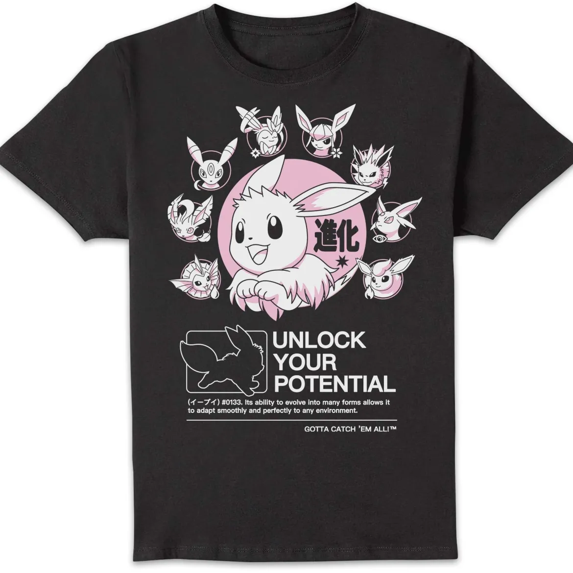 Pokemon Circle Of Eevee Evolutions T-Shirt - Black