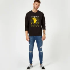 Pokemon Pikachu Christmas Christmas Jumper - Black