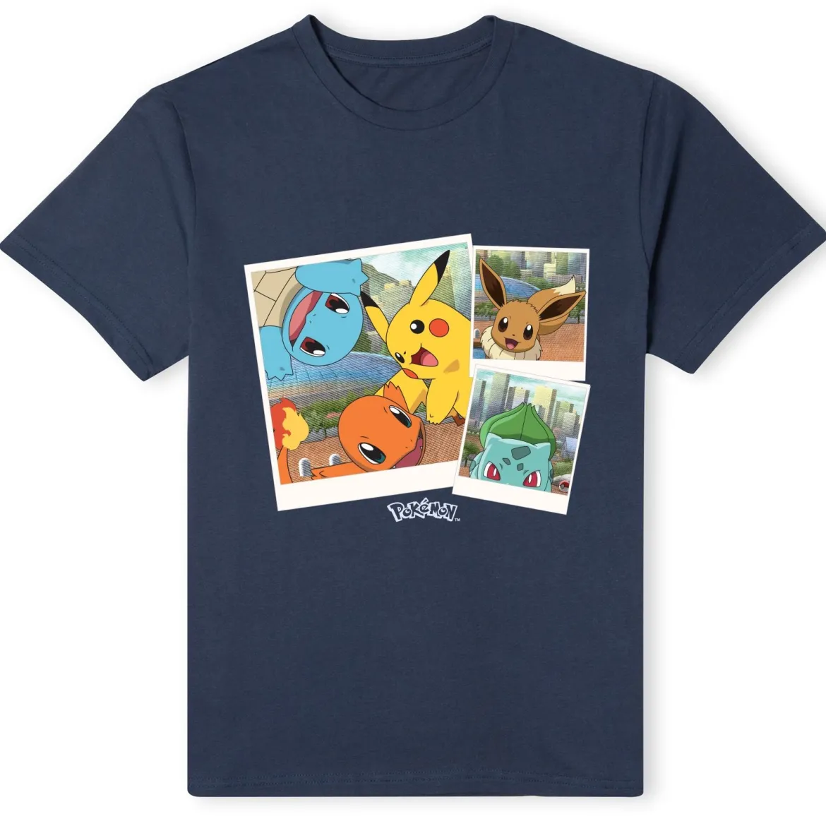 Pokemon Walking Along The Waterfront T-Shirt - Navy