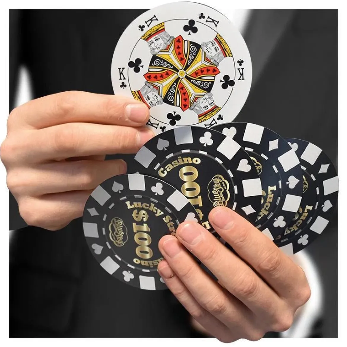 Poker Chip Circular Playing Cards
