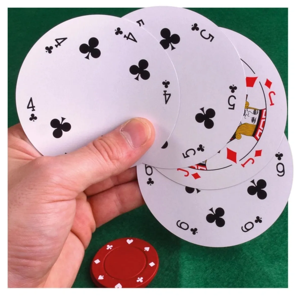 Poker Chip Circular Playing Cards