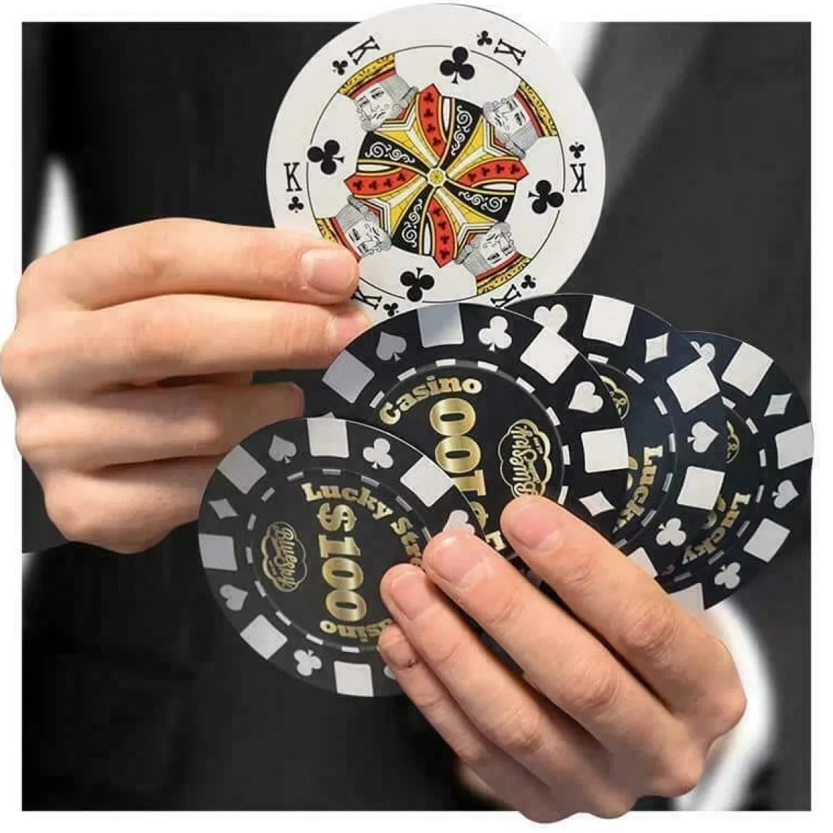 Poker Chip Circular Playing Cards