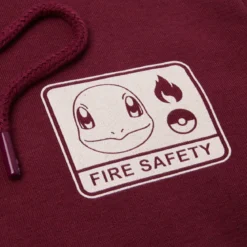 Pokémon Woodland Fire Safety Hoodie - Burgundy