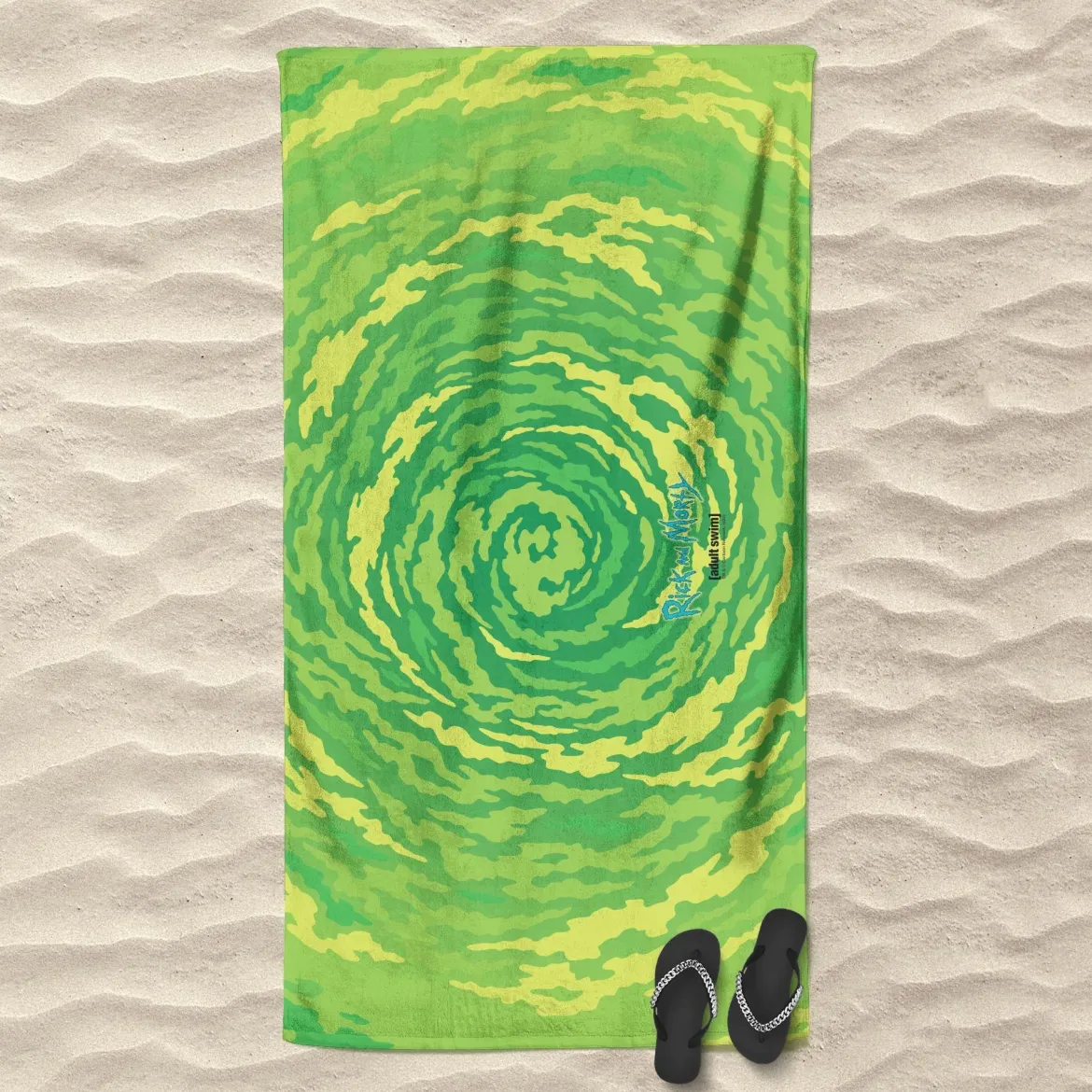 Rick and Morty Portal All Over Pattern Beach Towel