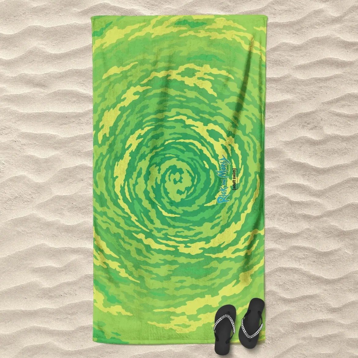 Rick and Morty Portal All Over Pattern Beach Towel