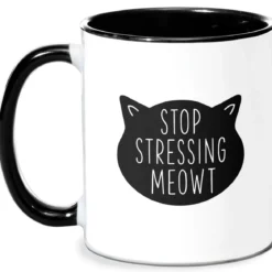 Stop Stressing Meowt Mug - White/Black