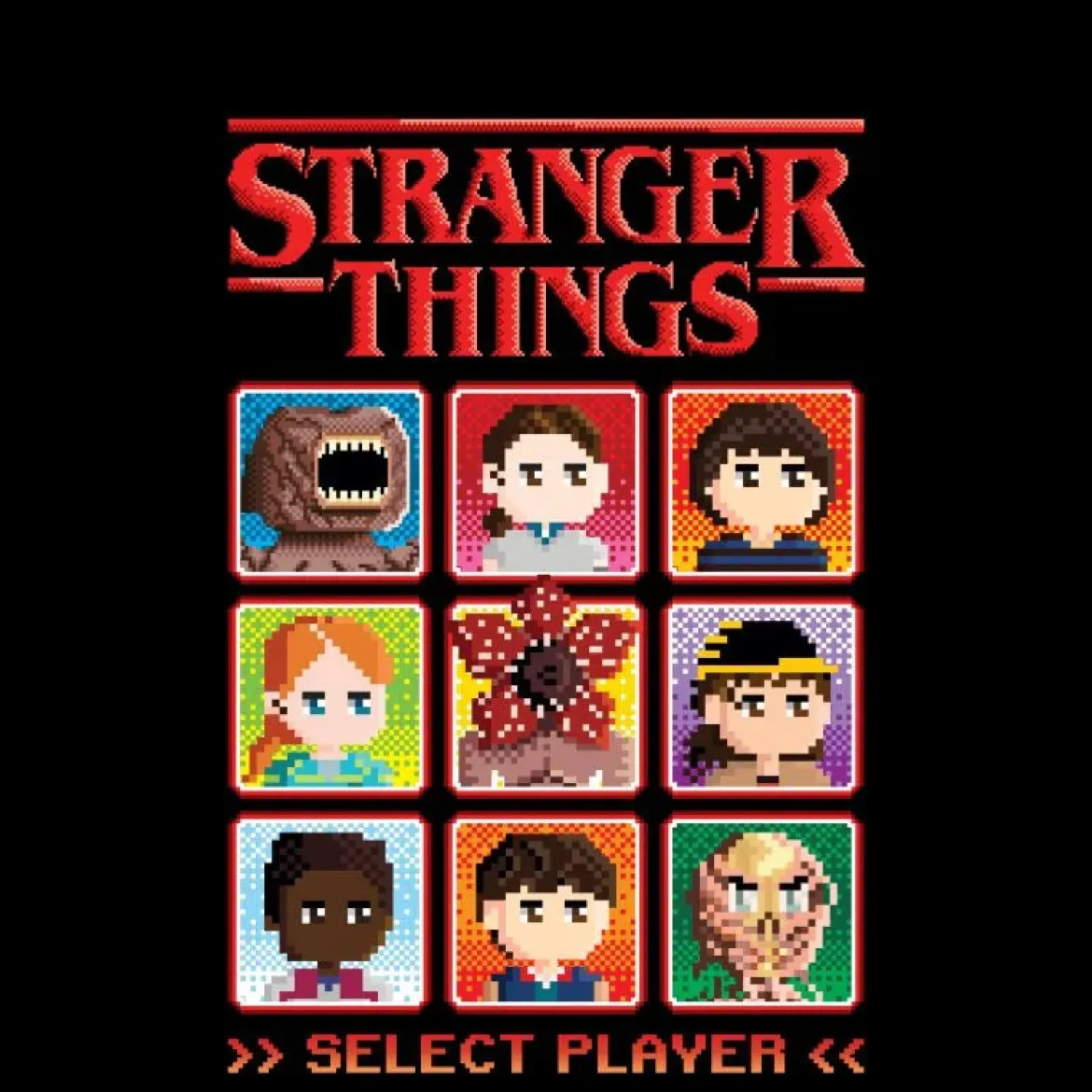 Stranger Things Choose Your Character T-Shirt - Black