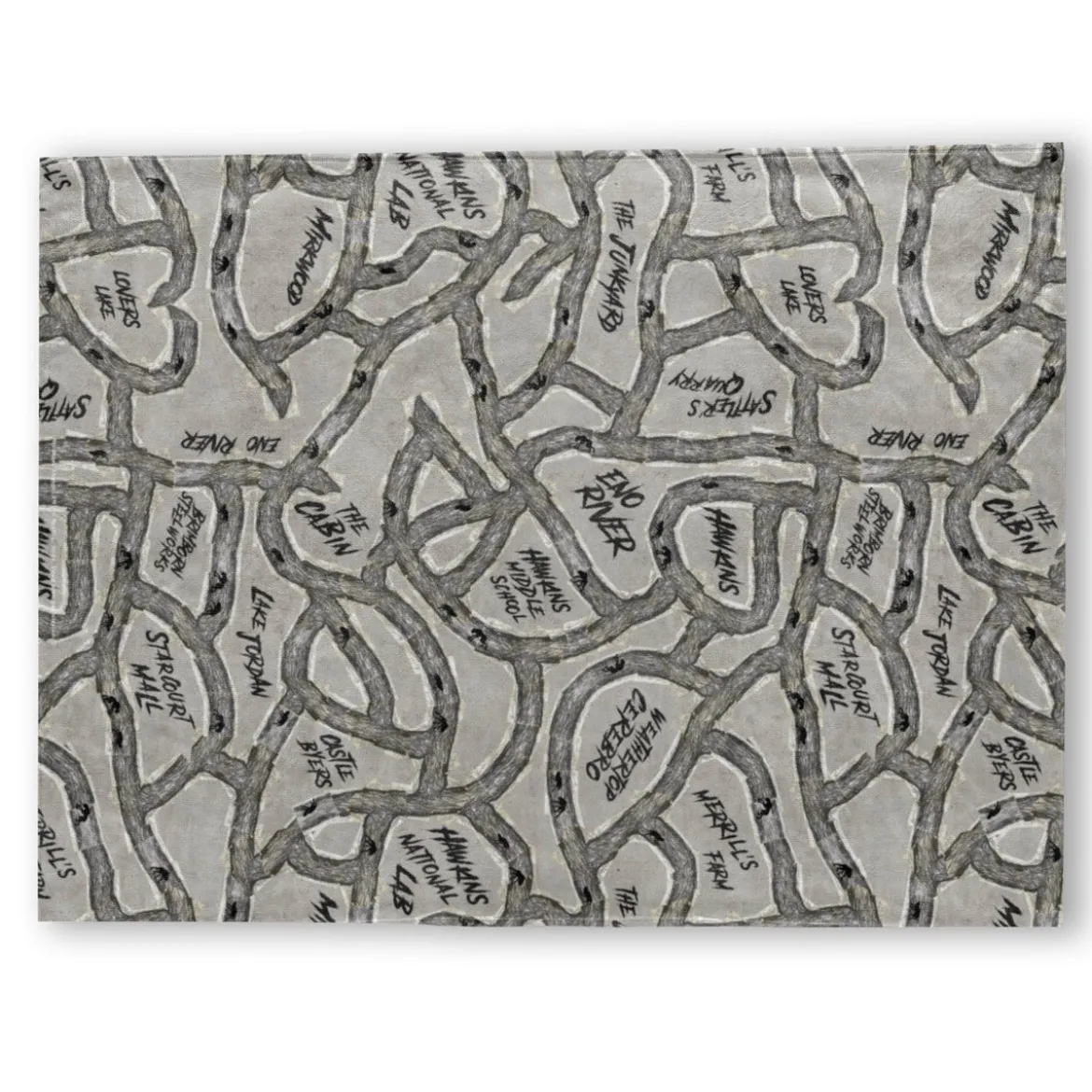 Stranger Things Hawkins Tunnel Map Fleece Blanket