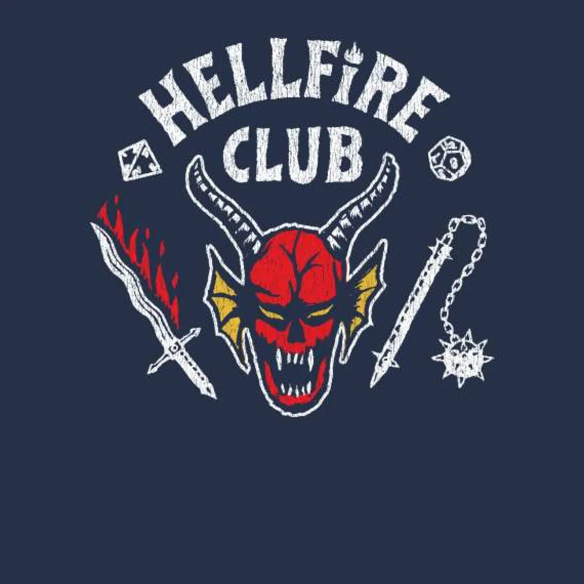 Stranger Things Hellfire Club Vintage Hoodie - Navy