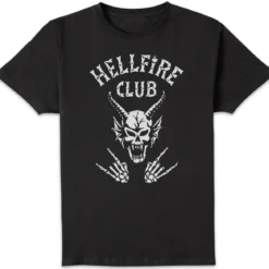 Stranger Things Hellfire Skull T-Shirt - Black