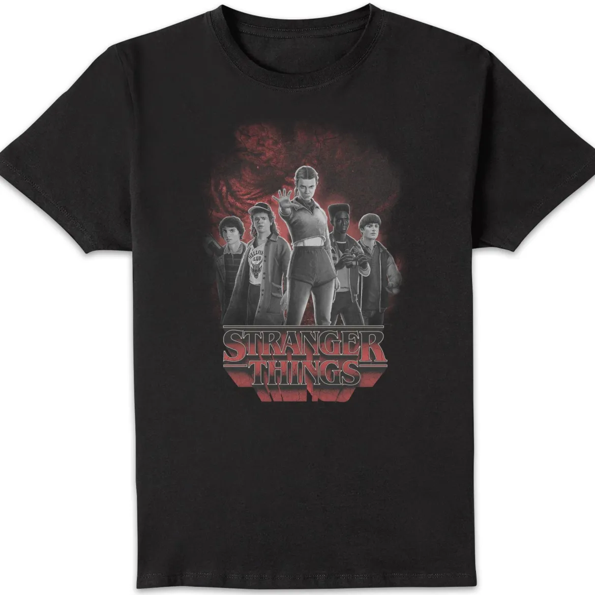 Stranger Things Lineup T-Shirt - Black